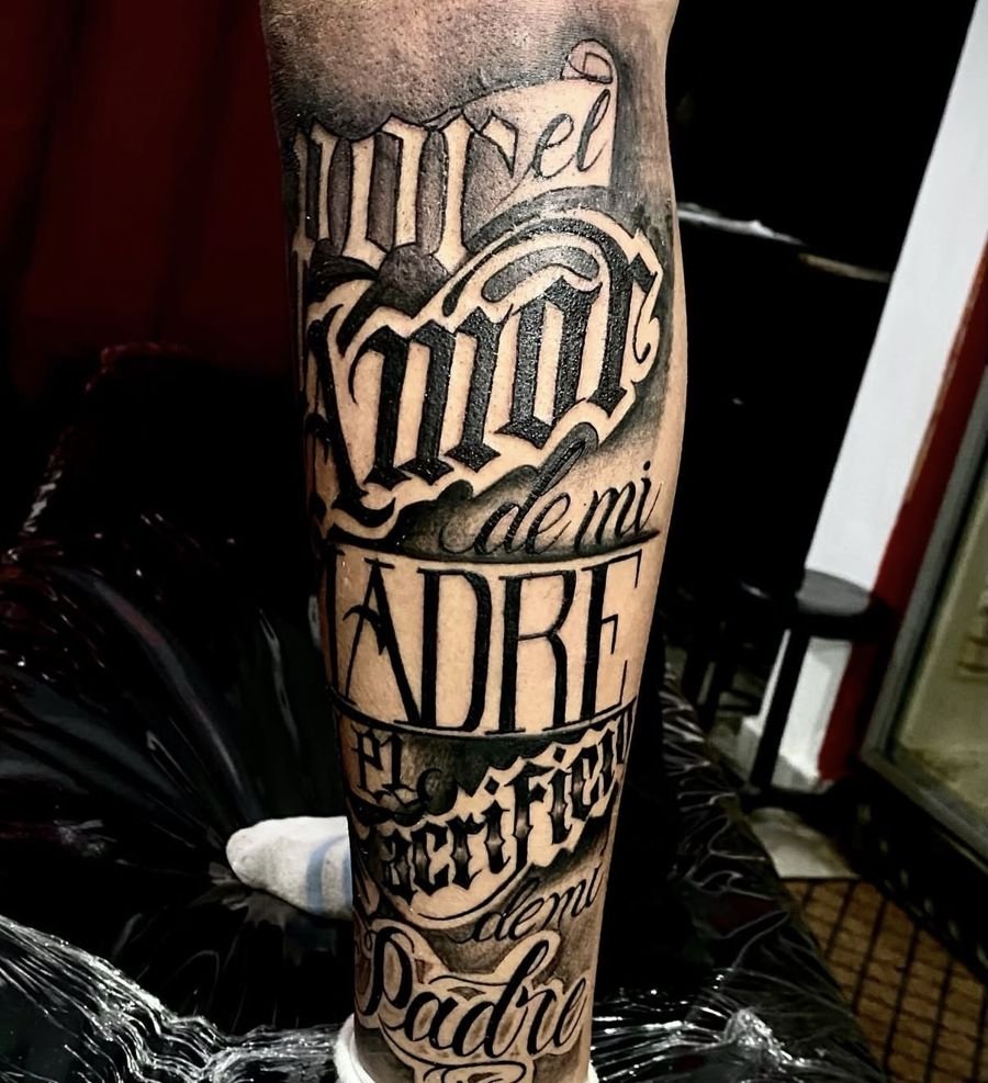 Lettering en la pierna